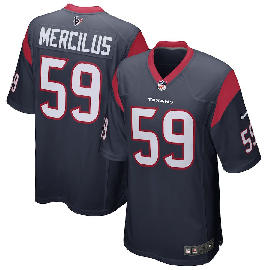 Men Houston Texans #59 Whitney Mercilus Nike Navy Game NFL Jersey